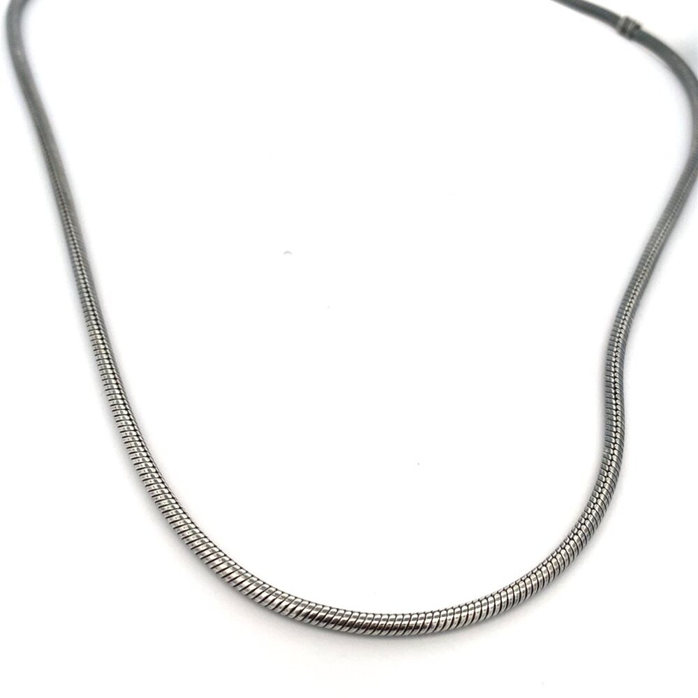 Pandora Sterling Barrel Clasp Snake Chain Necklace - 19.5"